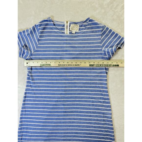 Sail to Sable STS Women’s Stripe Short Sleeve Mini Dress Blue White XL EUC - Picture 3 of 6